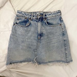 Denim distressed skirt